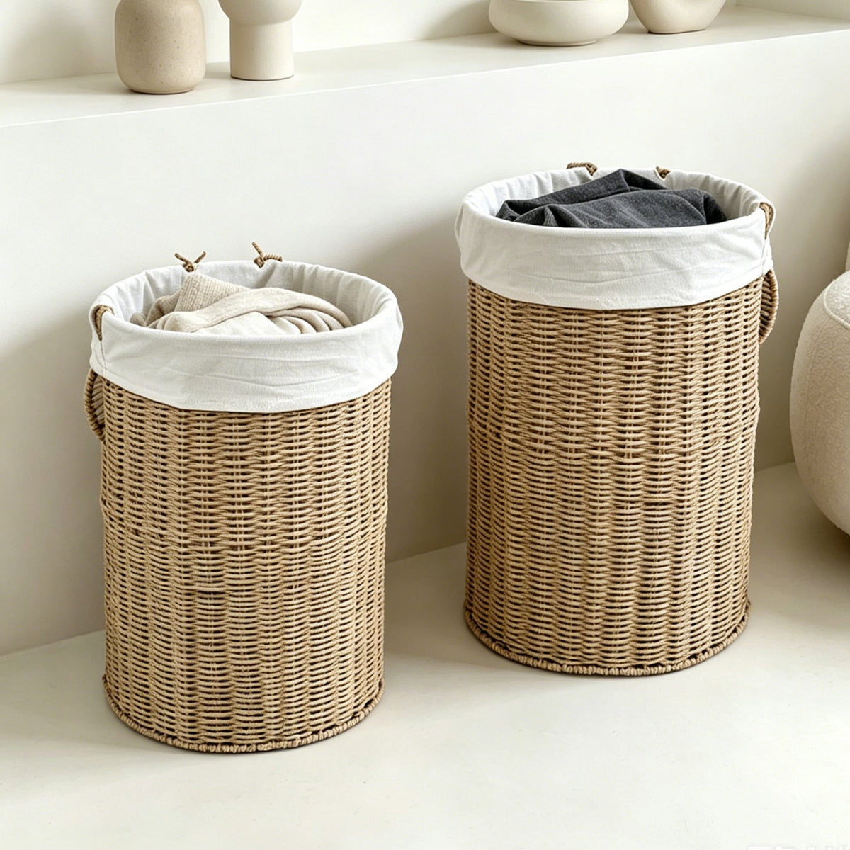 Rustic Laundry Basket made of Woven Material | Kelmera