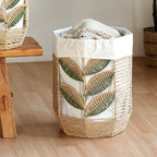 Rustic Laundry Basket with Floral Pattern | Kelmera