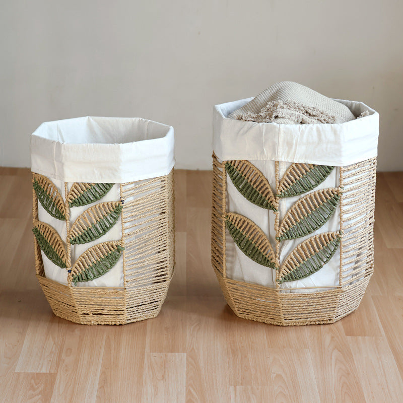 Rustic Laundry Basket with Floral Pattern | Kelmera