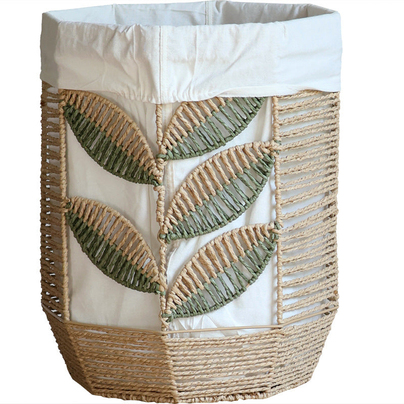 Rustic Laundry Basket with Floral Pattern | Kelmera