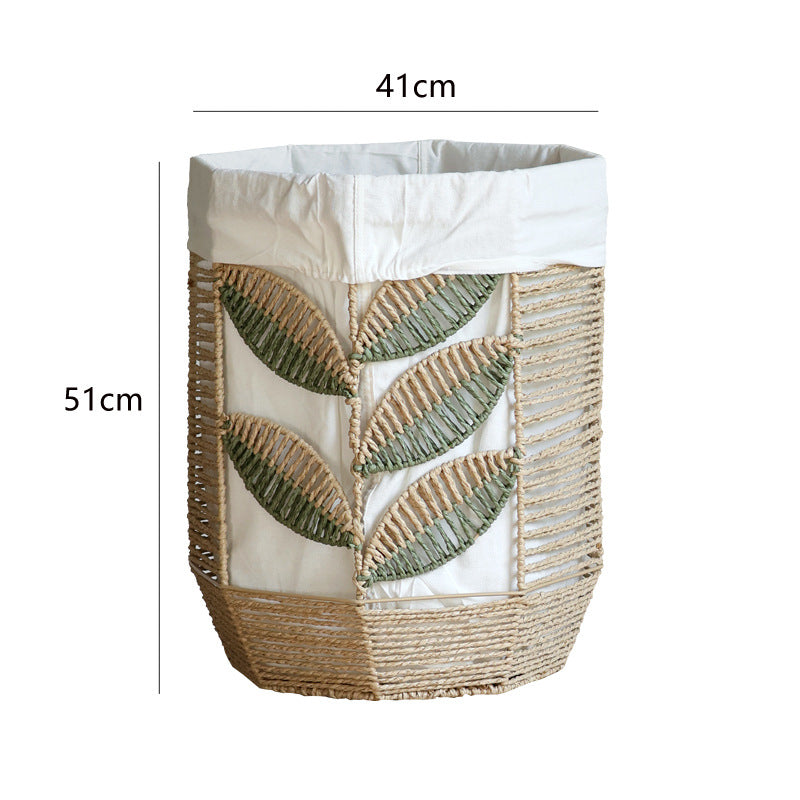 Rustic Laundry Basket with Floral Pattern | Kelmera