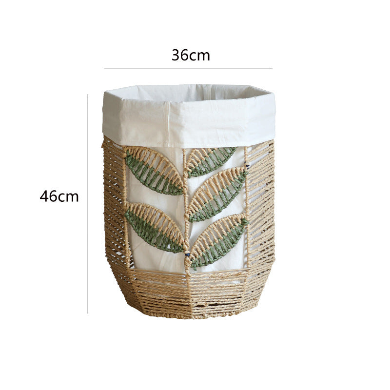 Rustic Laundry Basket with Floral Pattern | Kelmera