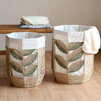 Rustic Laundry Basket with Floral Pattern | Kelmera