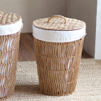 Rustic Laundry Basket with Lid Lidded Handcrafted | Kelmera