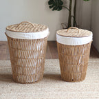 Rustic Laundry Basket with Lid Lidded Handcrafted | Kelmera