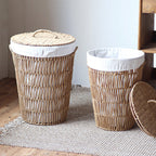 Rustic Laundry Basket with Lid Lidded Handcrafted | Kelmera