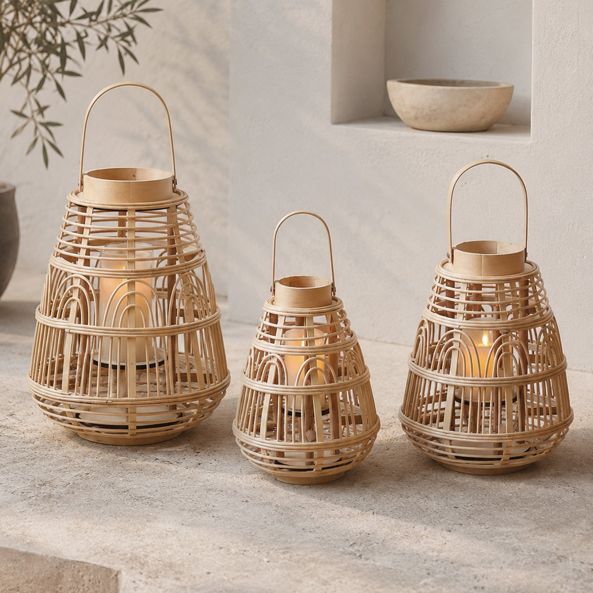 Rustic Rattan Lantern Large | Kelmera