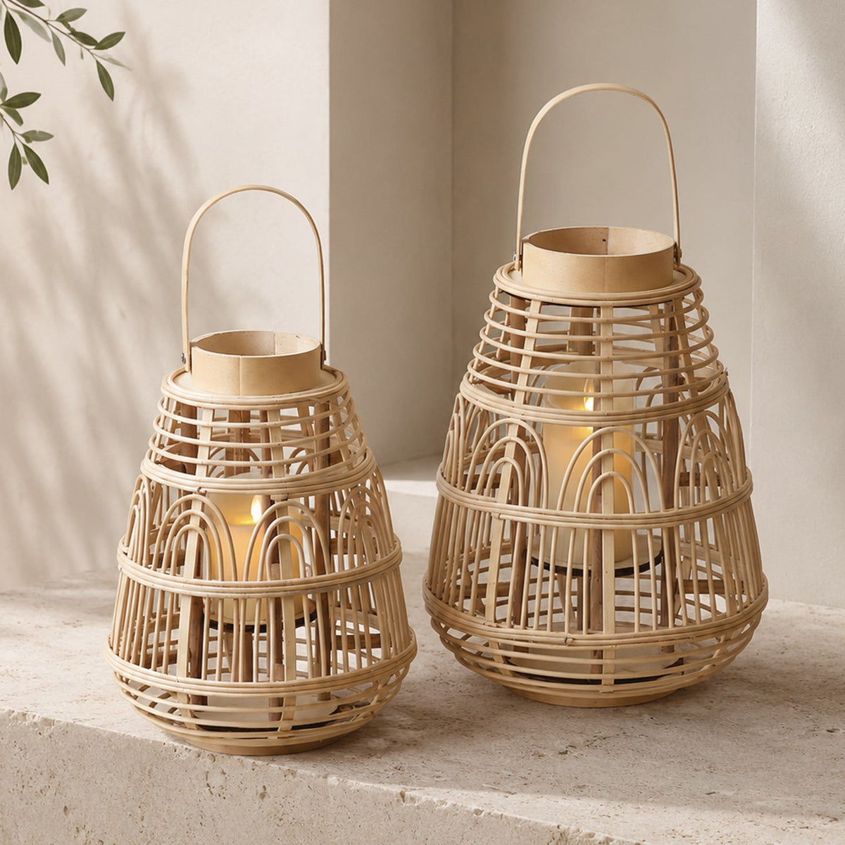 Rustic Rattan Lantern Large | Kelmera