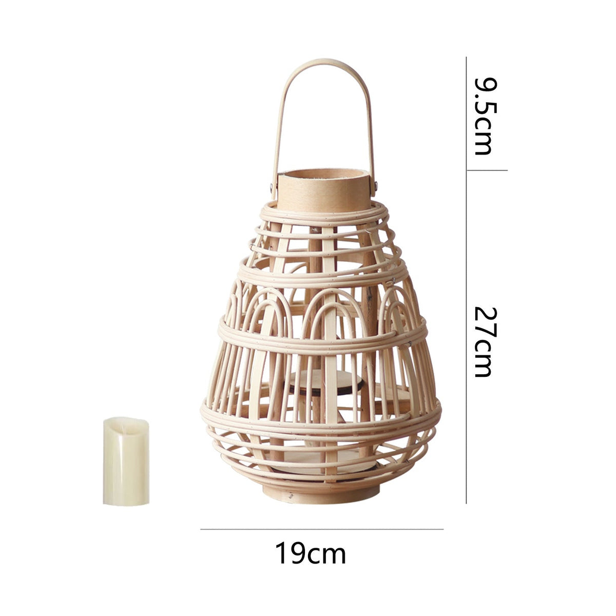 Rustic Rattan Lantern Large | Kelmera