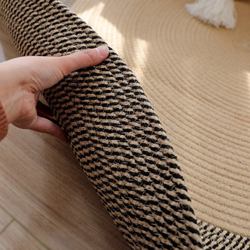 Rustic Round Rug with Fringes | Kelmera
