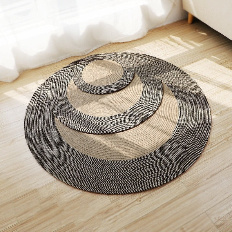 Rustic Round Rug with Fringes | Kelmera