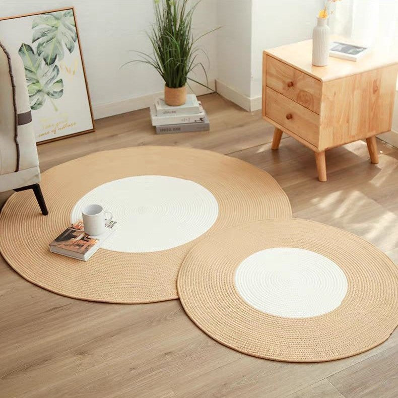 Rustic Round Rug with Fringes | Kelmera