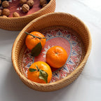 Rustic Serving Basket with Floral Details | Kelmera