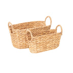 Rustic Storage Basket made of Woven Natural Material Green Beige | Kelmera