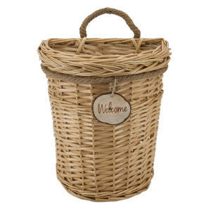 Rustic Storage Basket made of Woven Natural Material Green Beige | Kelmera