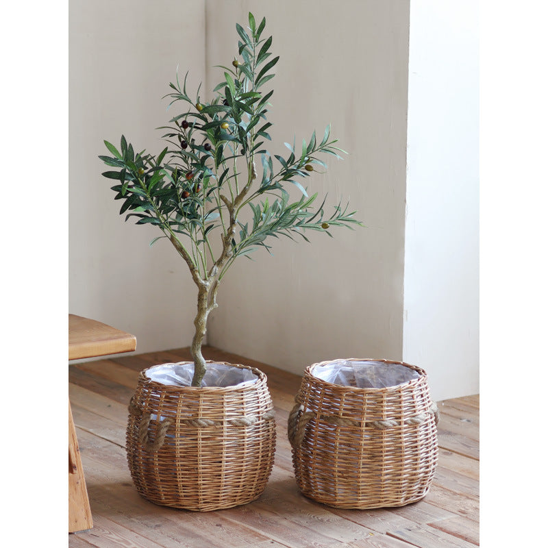 Rustic Storage Basket with Hemp Handles | Kelmera