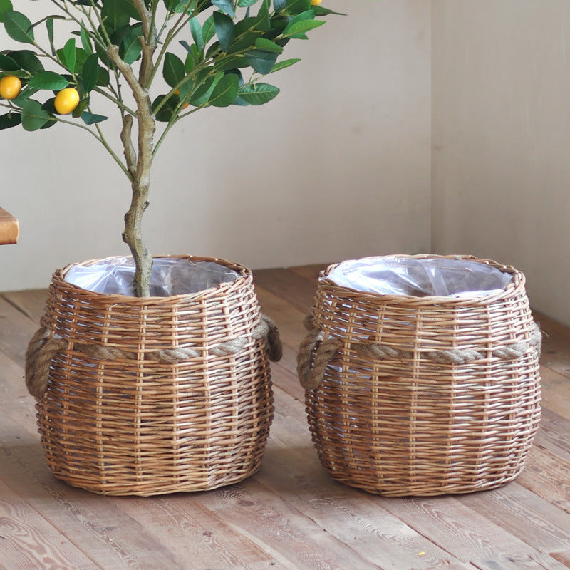 Rustic Storage Basket with Hemp Handles | Kelmera