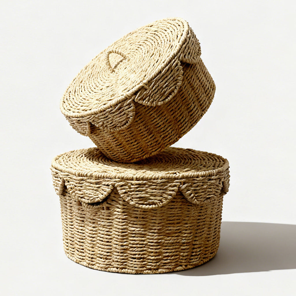 Rustic Storage Basket with Lid | Kelmera