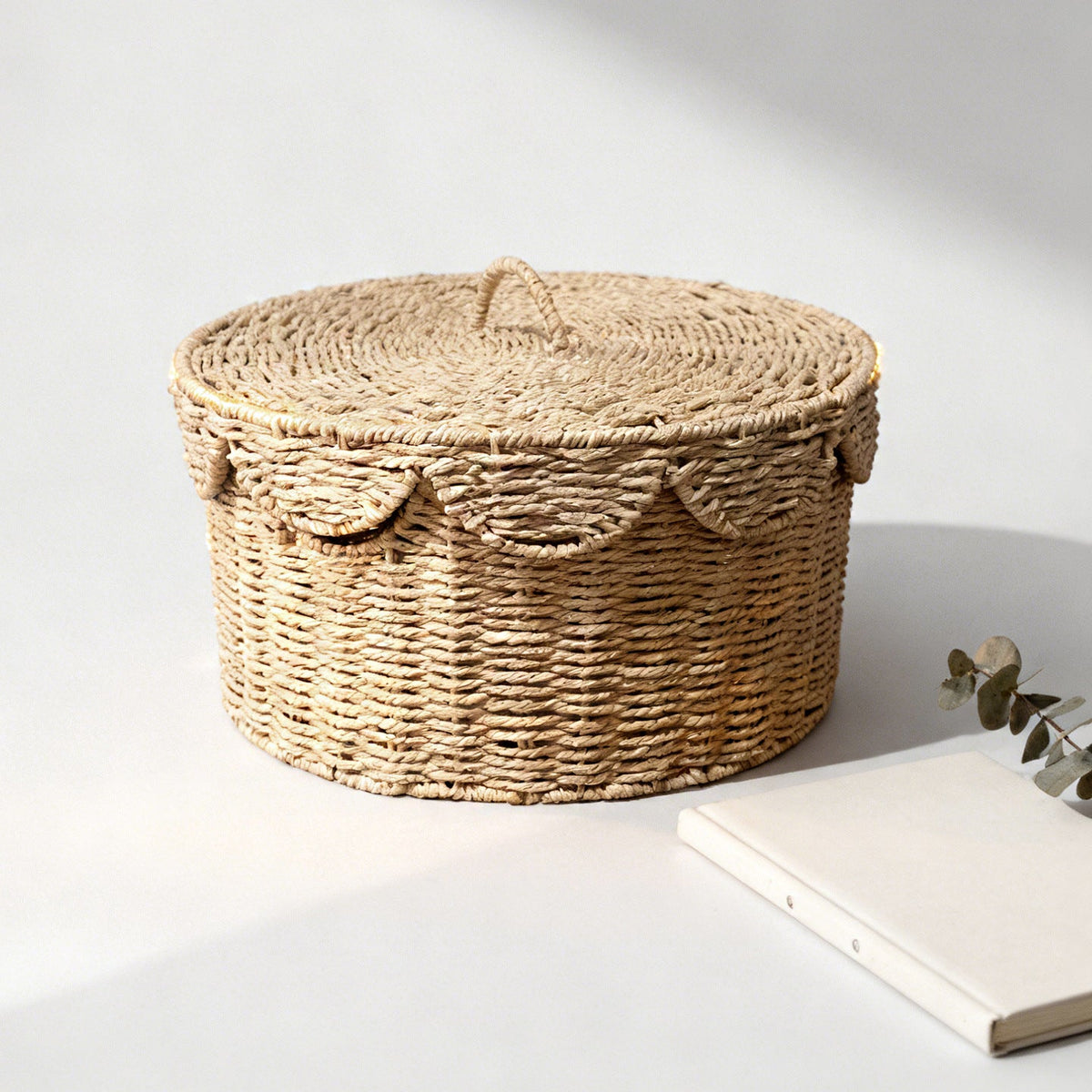 Rustic Storage Basket with Lid | Kelmera