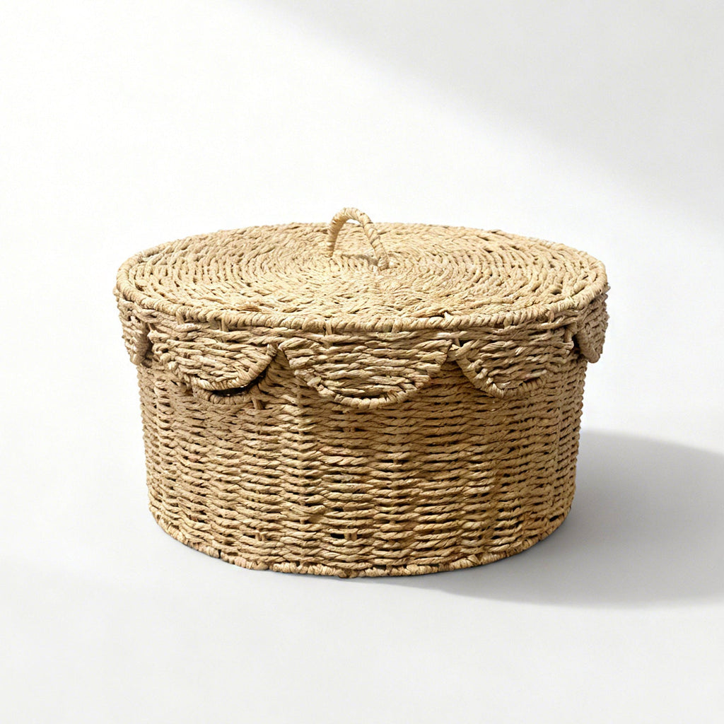 Rustic Storage Basket with Lid | Kelmera