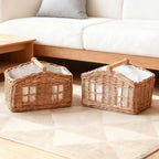 Rustic Storage Basket with Linen Lining | Kelmera