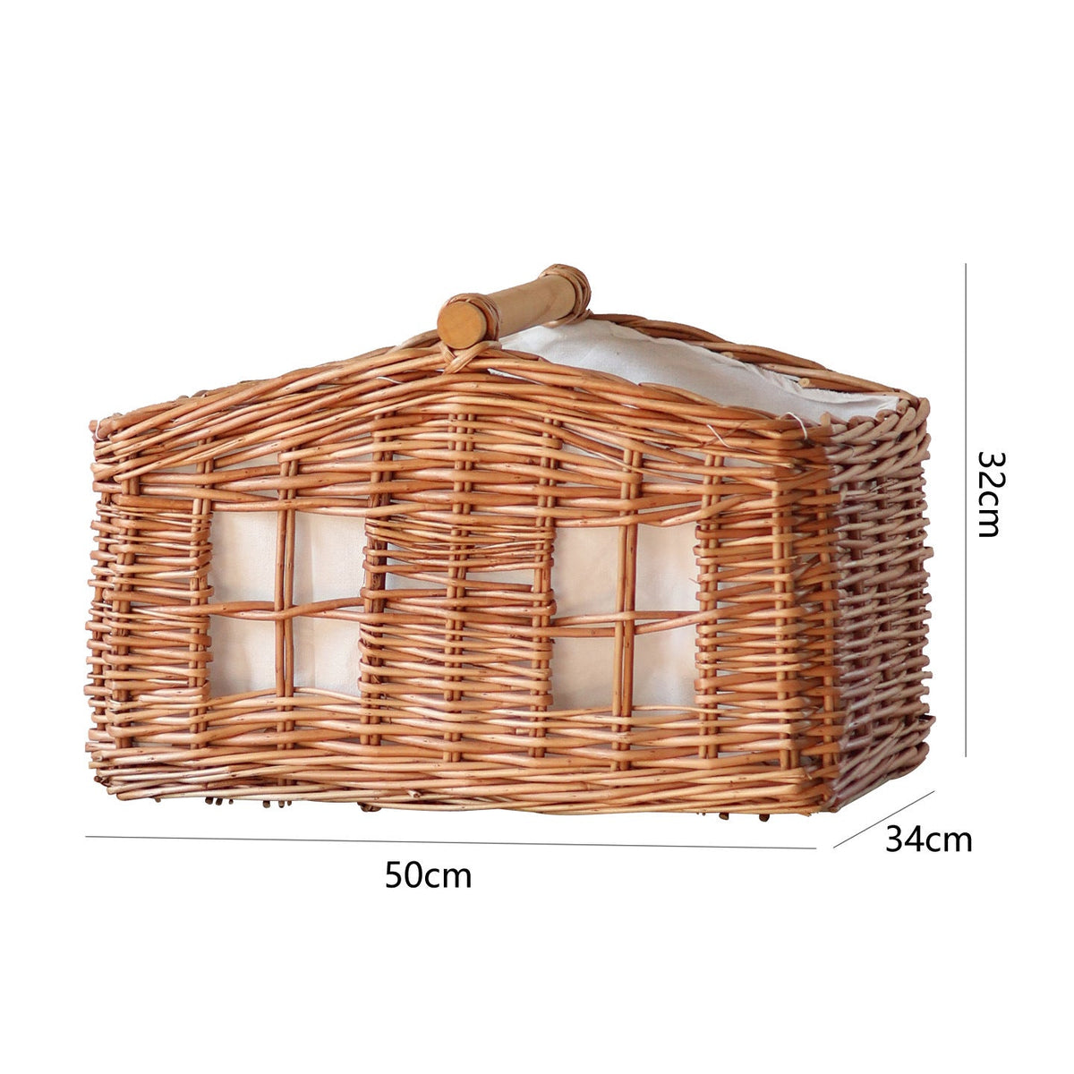 Rustic Storage Basket with Linen Lining | Kelmera