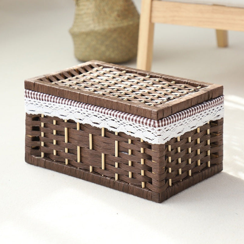 Rustic Toy Basket with Checked Pattern | Kelmera