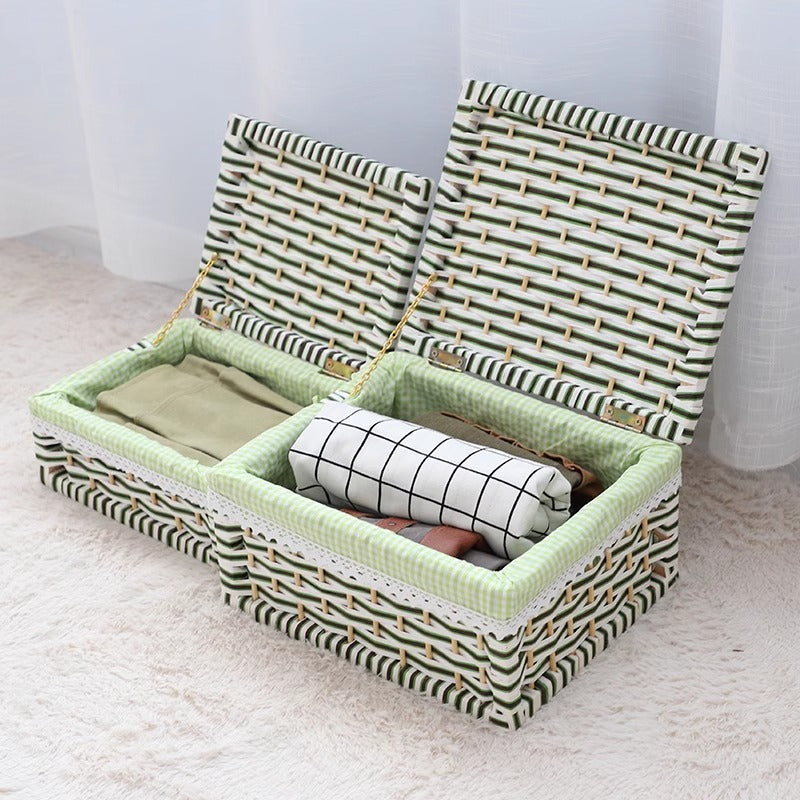 Rustic Toy Basket with Checked Pattern | Kelmera