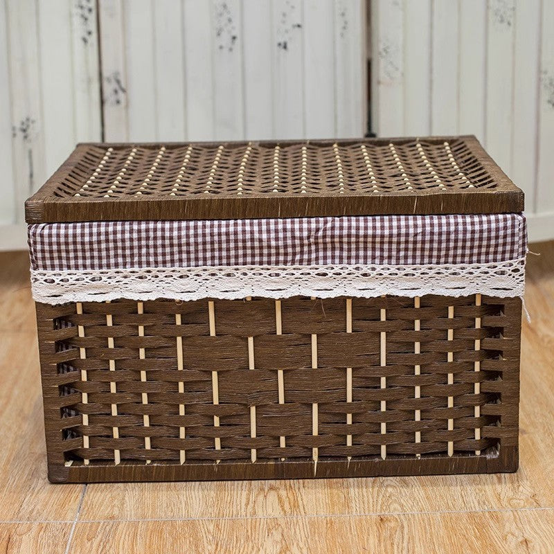 Rustic Toy Basket with Checked Pattern | Kelmera