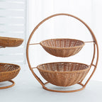 Rustic Two-Tiered Woven Fruit Stand | Kelmera