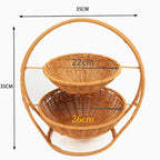 Rustic Two-Tiered Woven Fruit Stand | Kelmera