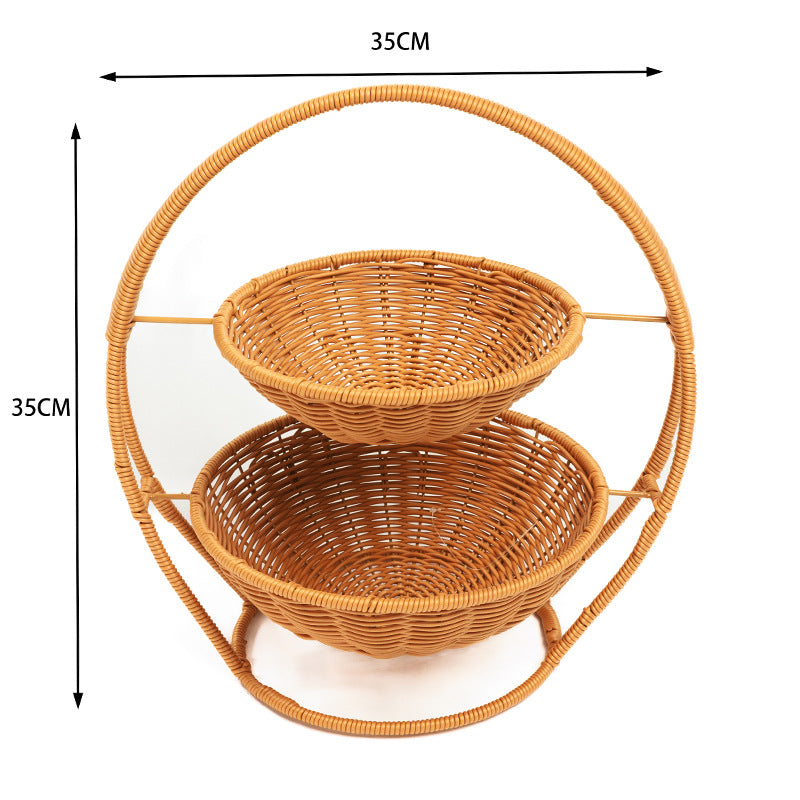Rustic Two-Tiered Woven Fruit Stand | Kelmera
