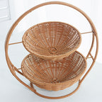 Rustic Two-Tiered Woven Fruit Stand | Kelmera