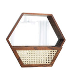 Rustic Wall Mirror with Natural Rattan Frame | Kelmera
