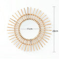 Rustic Wall Mirror with Natural Rattan Frame | Kelmera