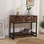 Rustic Wooden Console Table with Storage | Kelmera
