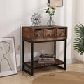 Rustic Wooden Console Table with Storage | Kelmera