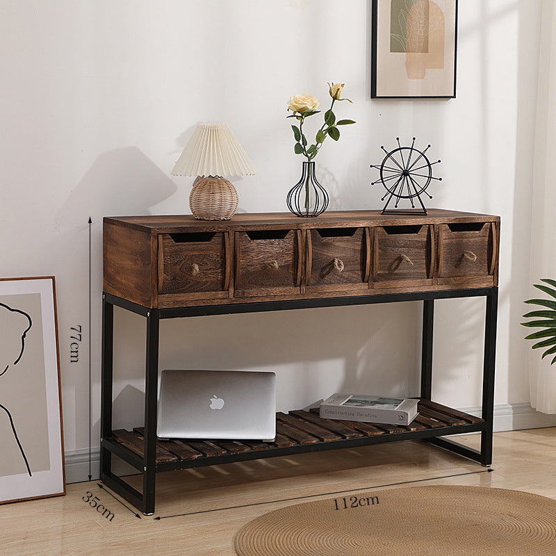 Rustic Wooden Console Table with Storage | Kelmera