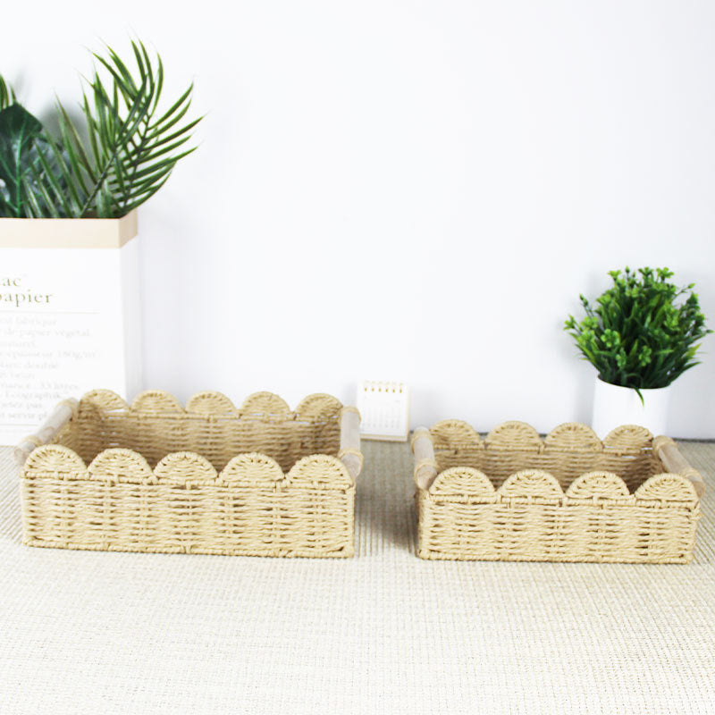 Scalloped Woven Storage Basket | Kelmera