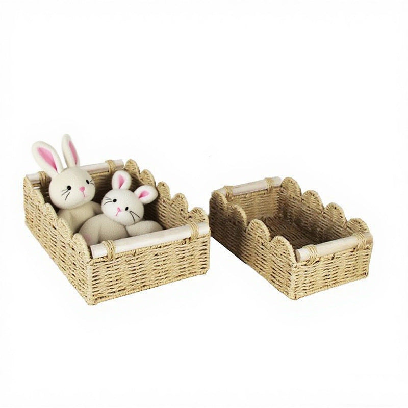Scalloped Woven Storage Basket | Kelmera