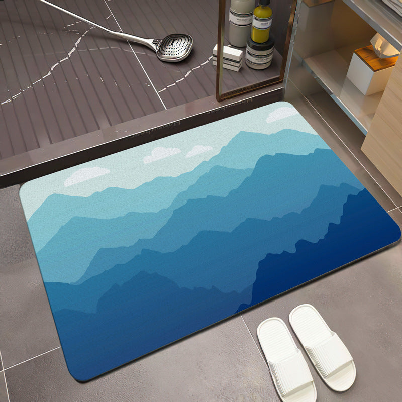 Scenic Mountain Landscape Bath Mat | Kelmera