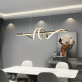 Sculptural LED Wave Linear Pendant Light with Loop Accent | Kelmera