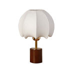 Sculptural Table Lamp with Wooden Base, Brass Stem, and Cardboard Shade | Kelmera