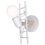 Sculptural Wall Lamp with Opal Glass Globe and Decorative Ladder Frame | Kelmera