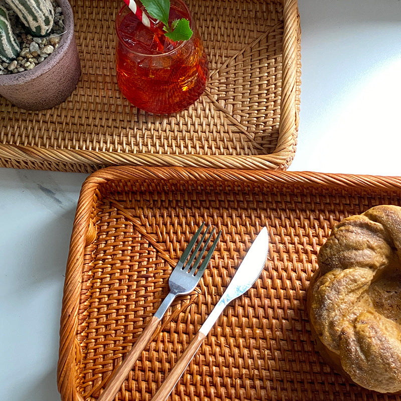 Serving Tray Molded Plastic Handwoven | Kelmera