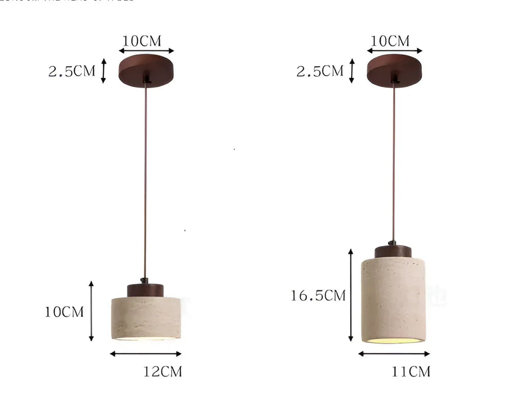 Gunnor Travertine Pendant Lamp-Kelmera