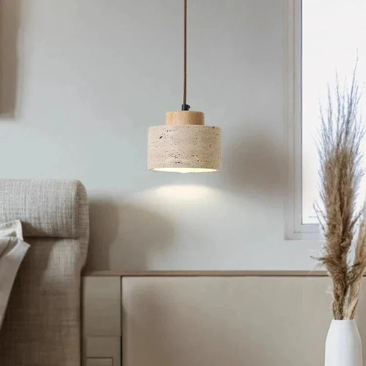 Gunnor Travertine Pendant Lamp-Kelmera