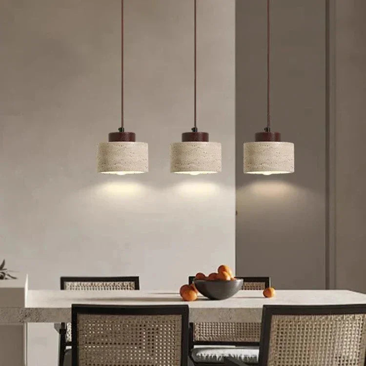 Gunnor Travertine Pendant Lamp-Kelmera