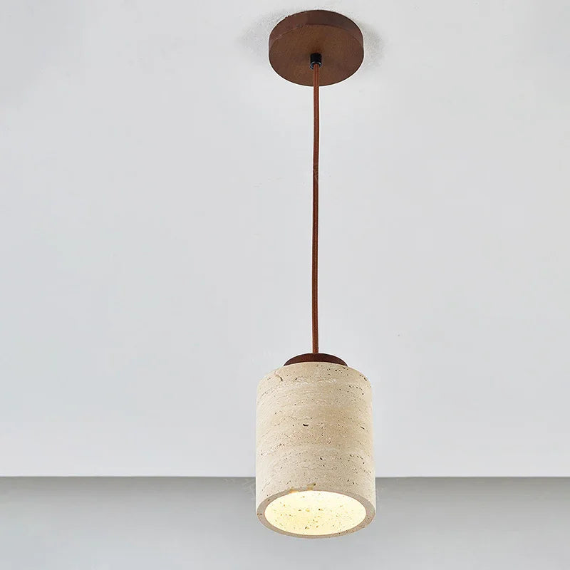 Gunnor Travertine Pendant Lamp-Kelmera
