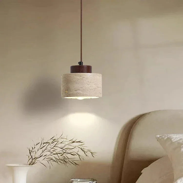 Gunnor Travertine Pendant Lamp-Kelmera